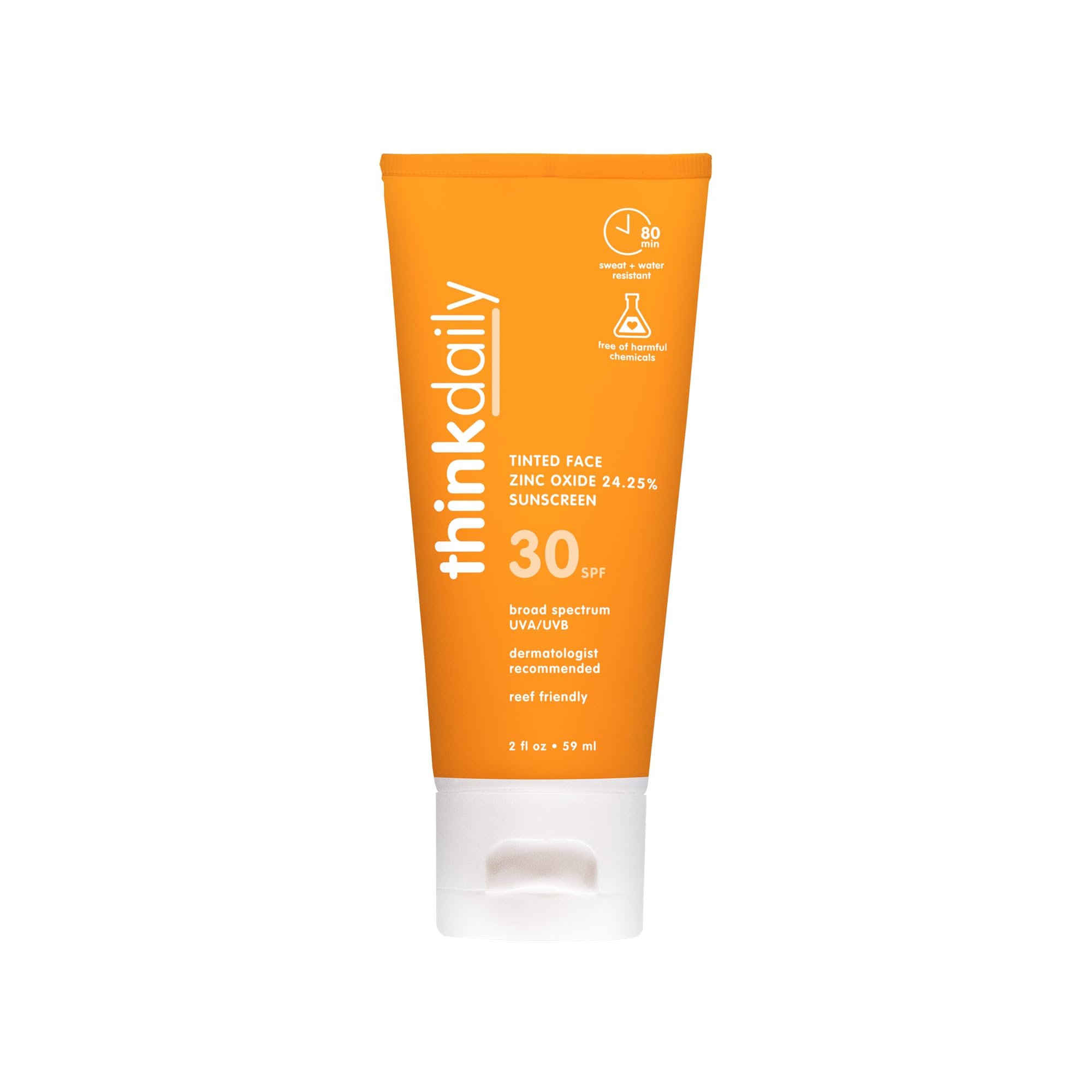 Amazon.com: Thinkdaily SPF 30 Tinted Sunscreen for Face with Zinc